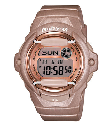 Женские цифровые часы с бежевым полимерным ремешком 43x46 мм BG169G-4 G-Shock