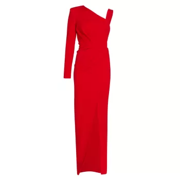 Eunice Asymmetric Knit Gown MICHAEL COSTELLO COLLECTION