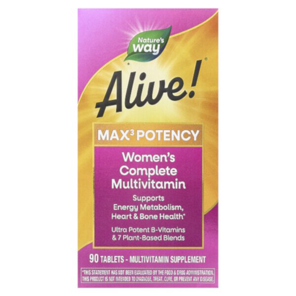 Alive! Max3 Potency, Женский мультивитамин - 90 таблеток - Nature's Way Nature's Way