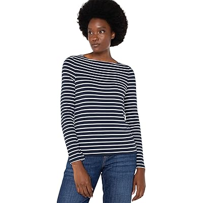 Long Sleeve Boatneck Knit Top Liverpool Los Angeles