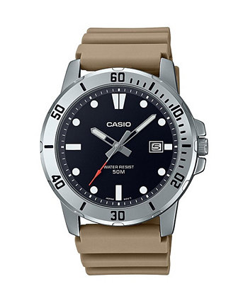 Мужские наручные часы из каучука с тремя стрелками, 45 мм, MTPVD01-5EV Casio