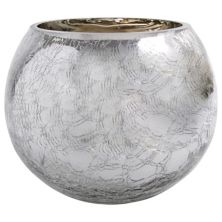Silver Mercury Glass Crackle Rose Bowl Home Essentials