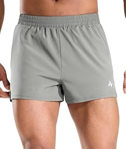 Men's 3" Running Short with Liner Quick Dry Lightweight Athletic Workout Gym Shorts with Zipper Pocket Nepest