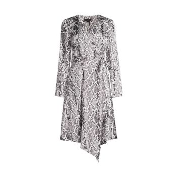 Асимметричное атласное платье с запахом Donna Karan New York