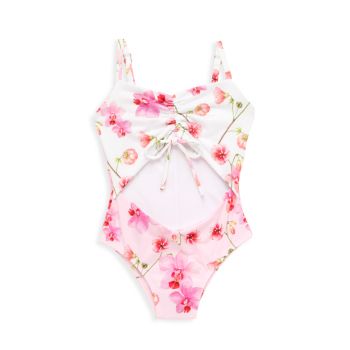 Little Girl's & Girl's Orchid Cutout One-Piece Submarine
