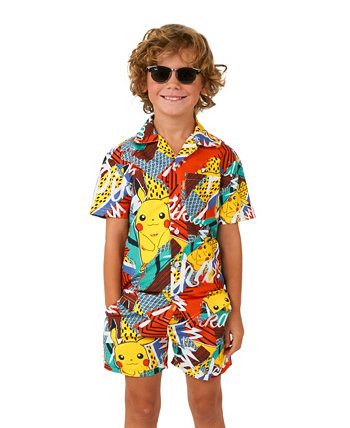 Little Boys 2 Pc Summer Pikachu Shirt and Shorts Set OppoSuits