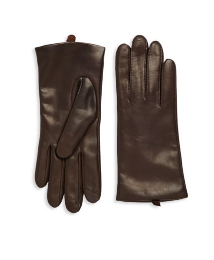 Кожаные перчатки с кашемировой подкладкой Saks Fifth Avenue