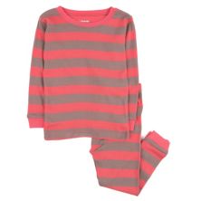 Детская хлопковая пижама из двух предметов Leveret в полоску для девочек Leveret