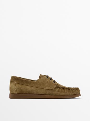 Мужские Топсайдеры Massimo Dutti Soft split leather deck shoes Massimo Dutti