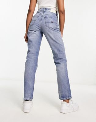 Классические прямые джинсы Tommy Hilfiger x Shawn Mendes с высокой талией в среднем оттенке Tommy Hilfiger