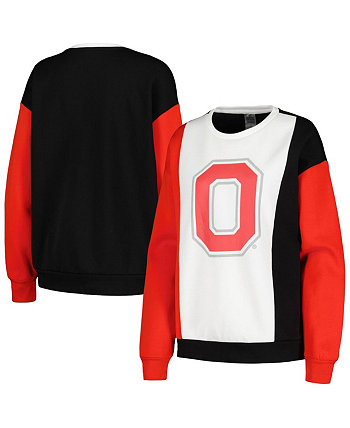 Женский белый/черный пуловер с вертикальными цветными блоками Ohio State Buckeyes Gameday Couture