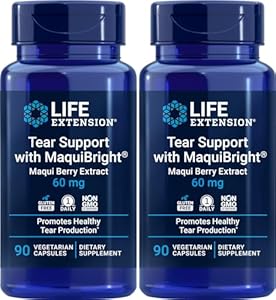 Life Extension Tear Support with MaquiBright, 90 Veg Caps (Pack of 2) Life Extension