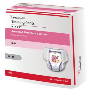 Curity Youth Training Pants for Girls, Medium, Suitable for up to 34 lbs, 26 Count, 4 Packs, 104 Total Curity