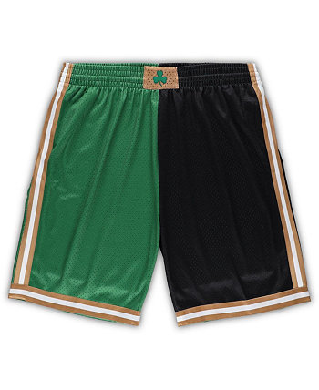 Мужские шорты Kelly Green and Black Boston Celtics Big and Tall Hardwood Classics Split Swingman Shorts Mitchell & Ness