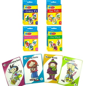 4 Classic Childrens Card Games Crazy 8s Go Fish Monster Match Old Maid Kids Gift AllTopBargains