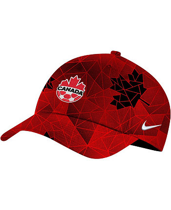 Женская красная регулируемая кепка Canada Soccer Campus Nike