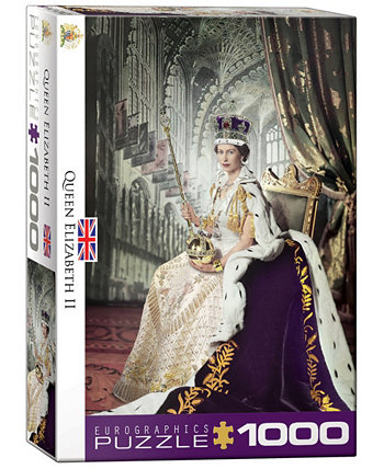 Пазл Eurographics Incorporated в форме королевы Елизаветы II, 1000 деталей University Games