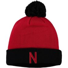 Трикотажная шапка Nebraska Huskers с отворотом и помпоном, акрил, универсальный размер Top of the World