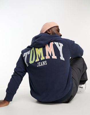 Темно-синее худи с логотипом и флагом Tommy Jeans Big & Tall Tommy Jeans