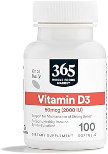 365 by Whole Foods Market, Vitamin D3 2000 IU, 100 Softgels 365 by Whole Foods Market