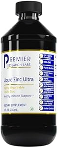 Premier Research Labs Liquid Zinc Ultra: Liquid Zinc Supplement - for Immune Support & Well-Being for Adults & Kids - Highly Absorbable Drops - Used for Rapid Analysis of Zinc Status - 8 fl oz Premier Research Labs