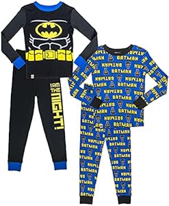 LEGO Batman Movie Boy's Pajama Set, 4 Piece PJ Set,100% Cotton,Size 4 to 10 Lego