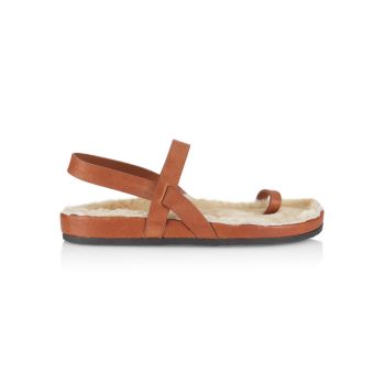 Astrid Shearling-Lined Sandals Brother Vellies