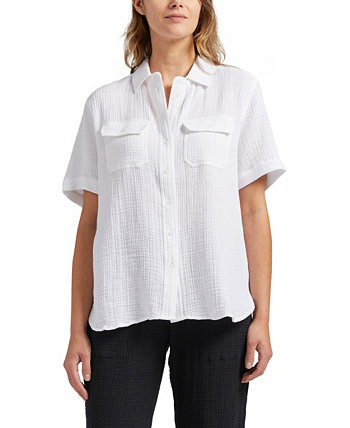 Женская фактурная рубашка с коротким рукавом JAG