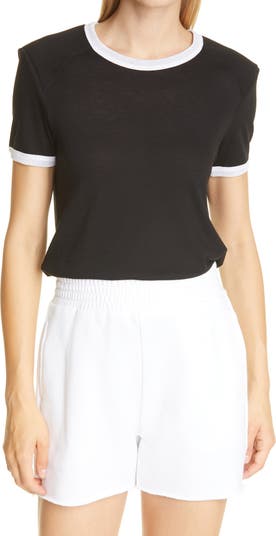 Brooklyn Shoulder Pad Cotton & Cashmere Ringer T-Shirt RtA