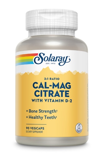 Кальций-Магний Цитрат с Витамином D - 90 вегетарианских капсул - Solaray Solaray