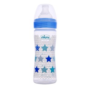 Chicco Well-Being 250 ml Feeding Bottle (Blue) Chicco