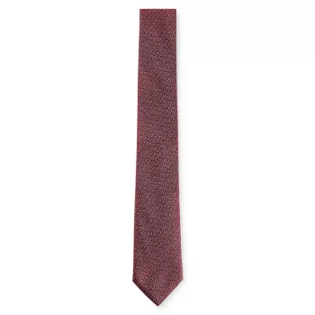 Узорчатый галстук из чистого шелка BOSS