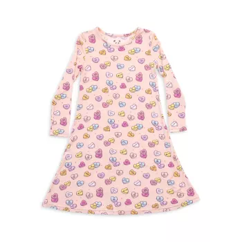 Маленькая девочка и усилитель; Платье с длинными рукавами Candy Hearts для девочек Bellabu Bear