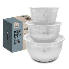 Chef Pomodoro Mixing Bowls With Lids, Stainless Steel Bowl Set, Non-slip Silicone Base Chef Pomodoro