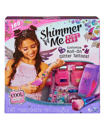 Shimmer Me Body Art with Roller, 4 металлические фольги и 180 рисунков, набор временных татуировок, 14 предметов, детские игрушки для детей от 8 лет и старше Cool Maker