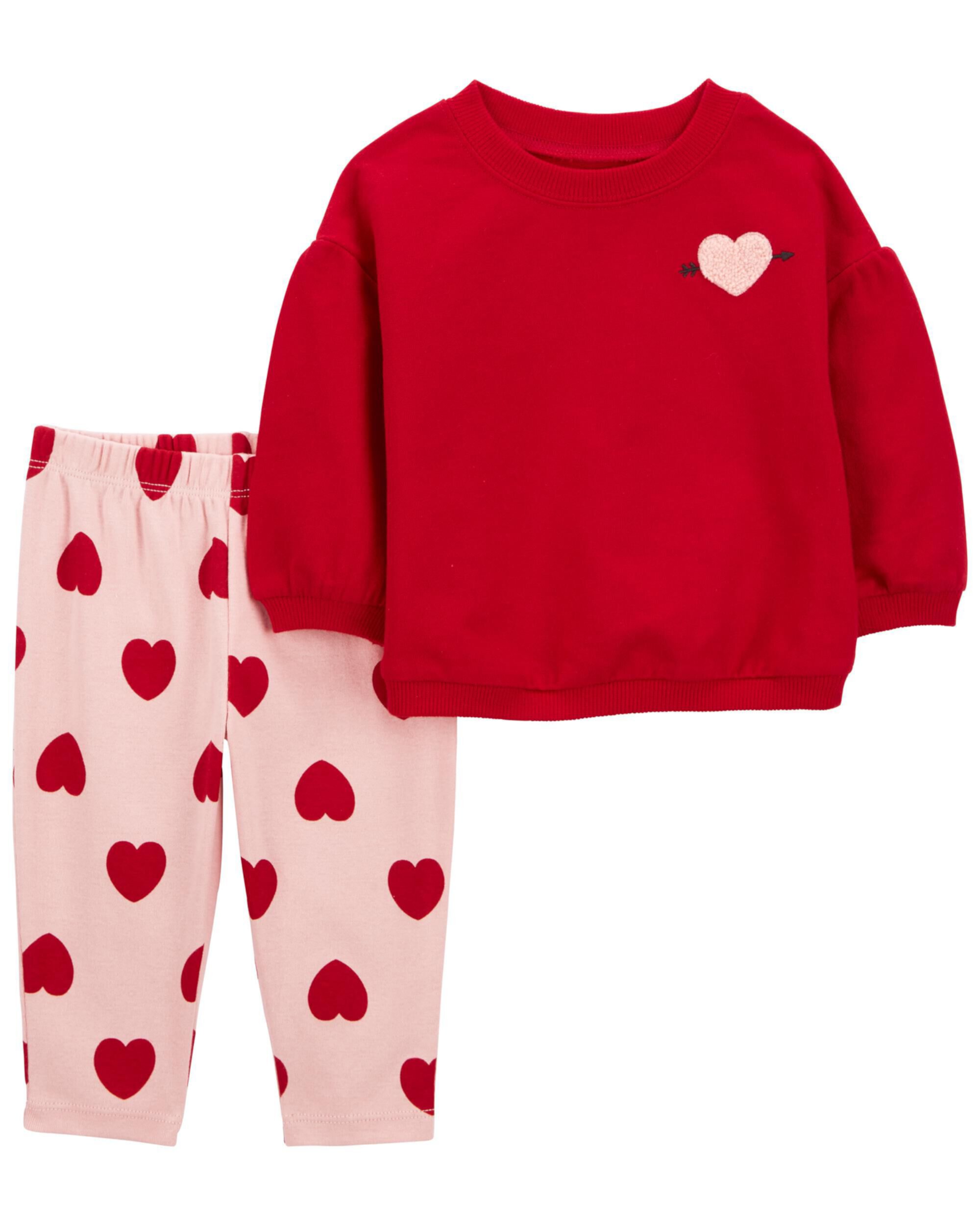 Комплект из двух предметов: свитер и штаны с сердечками для малышей Carter's