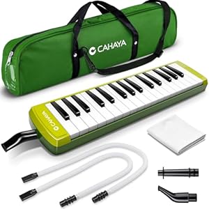 CAHAYA Melodica 32 Keys Double Tubes Mouthpiece Air Piano Keyboard Musical Instrument with Carrying Bag 32 Keys, Black, CY0050-1 CAHAYA