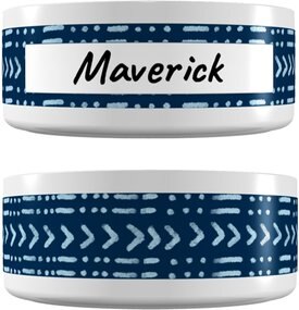 Frisco Personalized Mudcloth Small Dog & Cat Bowl Frisco