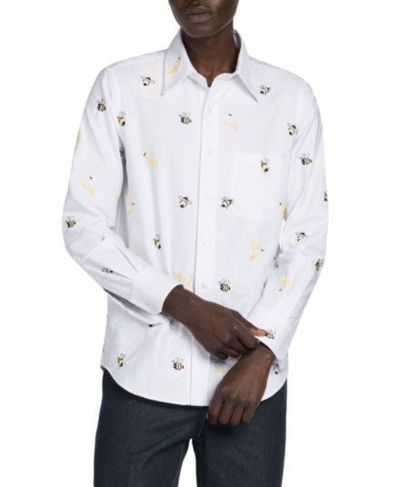 Birds &amp; Bees Button Down Shirt THOM BROWNE