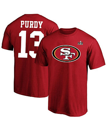 Мужская футболка Brock Purdy Scarlet San Francisco 49ers Super Bowl LVIII Big and Tall с именем и номером игрока Fanatics