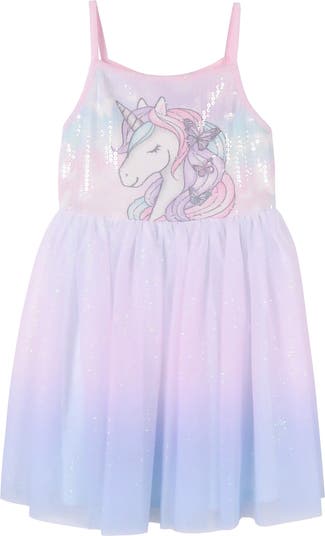 Ombre Unicorn Sequin Dress Zunie