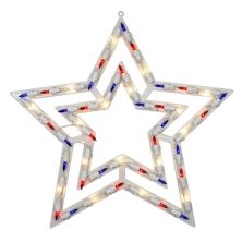 Northlight 17&#34; Lighted Red, White and Blue Patriotic Star Window Silhouette Decoration Northlight
