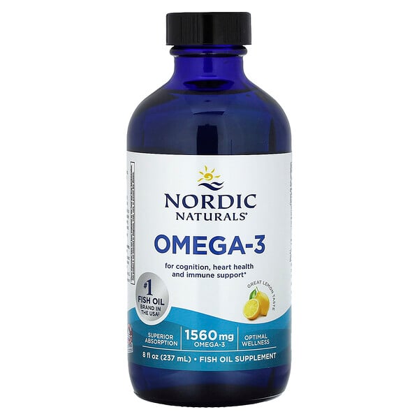 Омега-3, Лимон, 1560 мг, 8 жидких унций (237 мл) Nordic Naturals