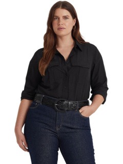 Женская Блуза Большого Размера из Крепа LAUREN Ralph Lauren LAUREN Ralph Lauren