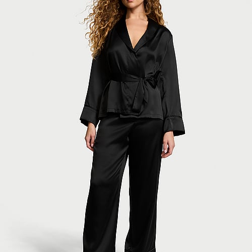 Victoria's Secret Dream Satin Wrap Top Long Pajama Set Victoria's Secret