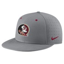 Men's Nike Gray Florida State Seminoles USA Side Patch True AeroBill Performance Fitted Hat Nitro USA