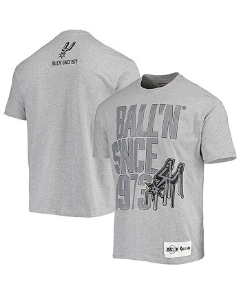 Men's Heathered Gray San Antonio Spurs Since 1973 T-shirt BALL'N