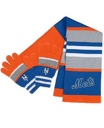 Женский комплект перчаток и шарфа New York Mets Stripe WEAR by Erin Andrews