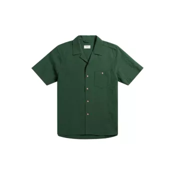 Seersucker Cuban Short-Sleeve Shirt Percival
