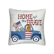 Americana Home of the Brave Truck Throw Pillow Americana
